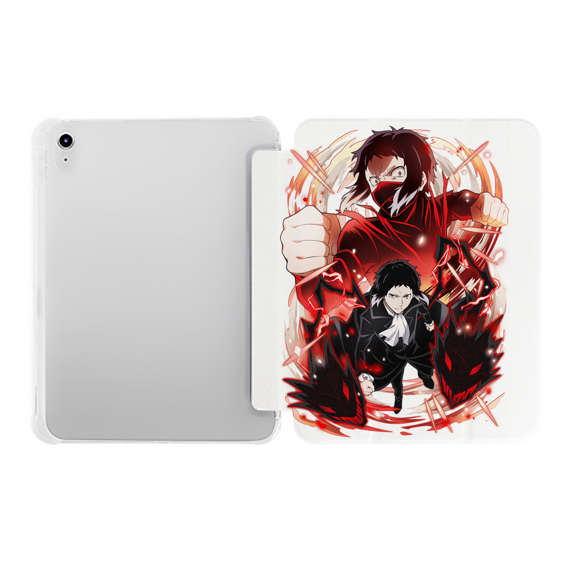 （画像用） 文豪ストレイドッグス Bungo Stray Dogs IPad ケース ペン収納付き 三つ折りスタンド PUレザー×シリコン 対応機種9.5/10.5/10.9インチ